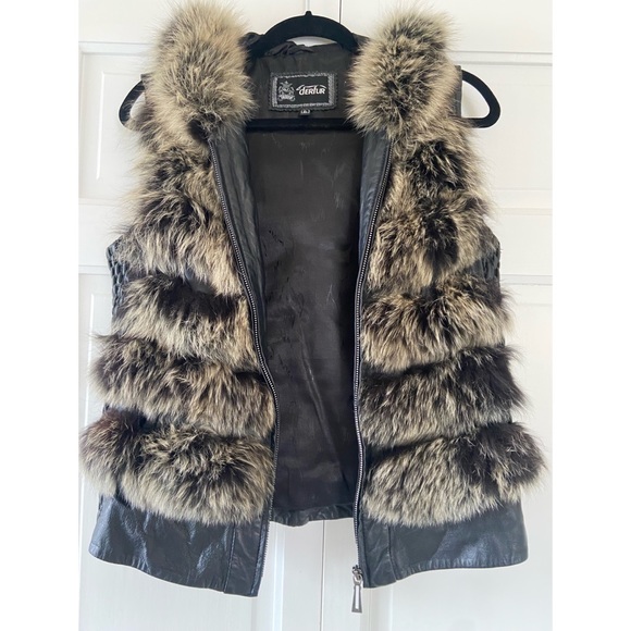 Natural Mink Gray Fur Ladies Vest Mid Length - Picture 4 of 9